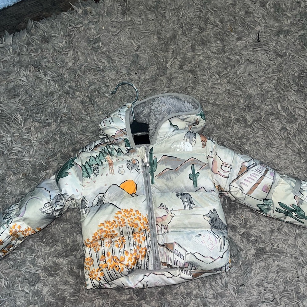 The North Face Kids' Nature Print Jacket - Green and Orange